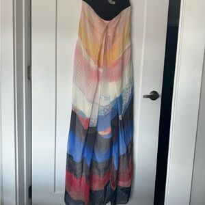 DVF Strapless Adrianna dress. Sandscape pattern